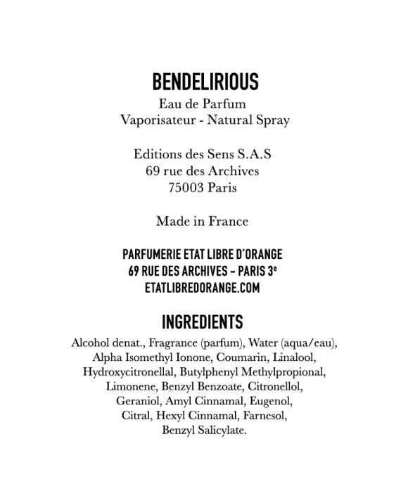 BEN – Ingredient list