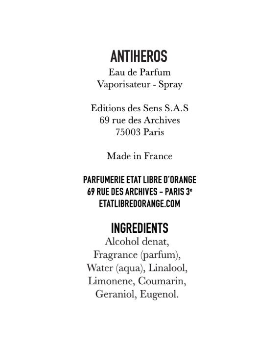 ANT – Ingredient list