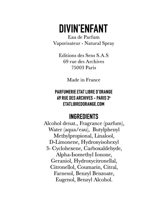 DIV – Ingredient list