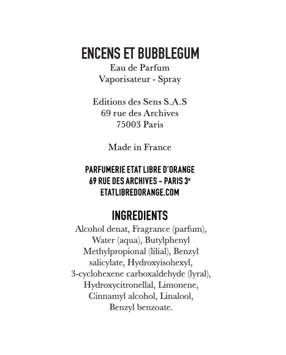 EEB – Ingredient list