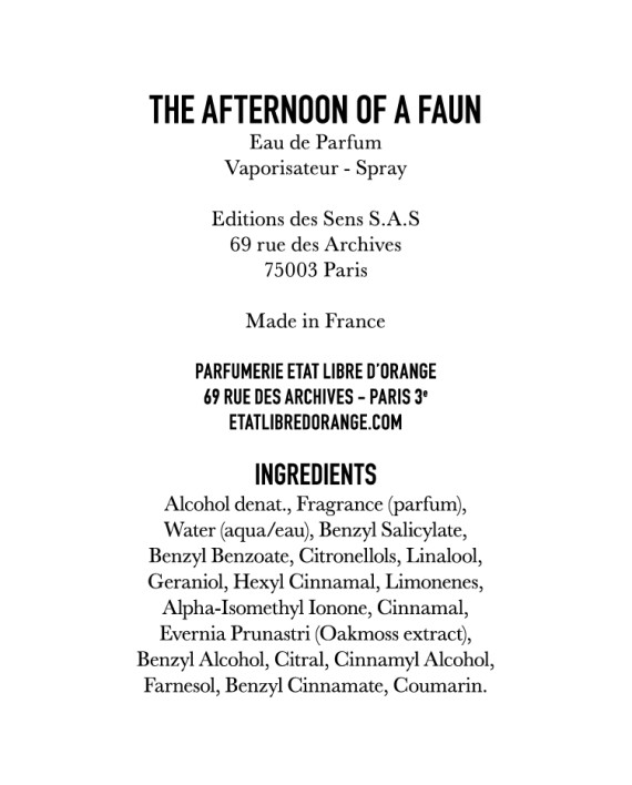 FAU – Ingredient list