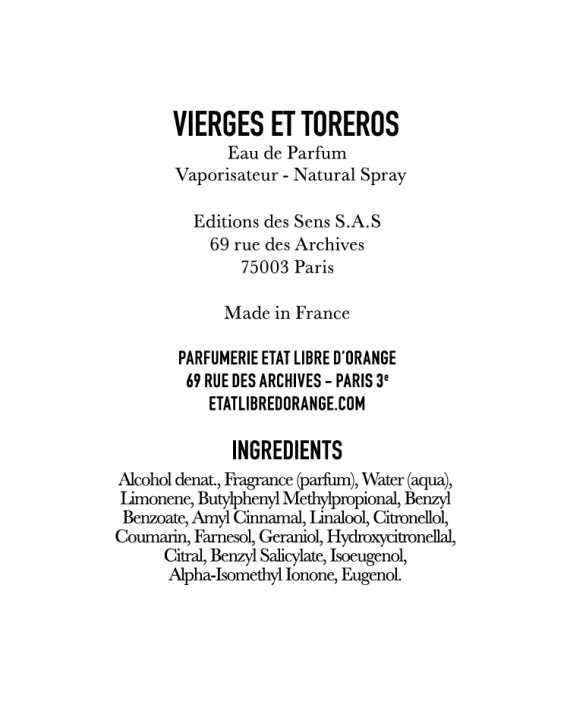 VET – Ingredient list