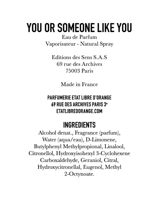 YOU – Ingredient list